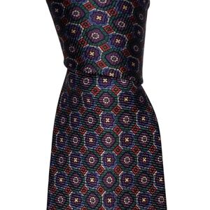 Vintage Polo Ralph Lauren Silk Necktie Mens Multicolor Geometric Designer Tie